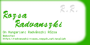 rozsa radvanszki business card